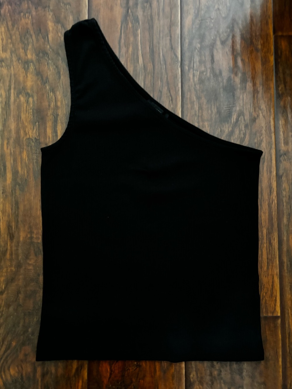 J Crew ribbed black one shoulder top